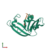 PDB entry 2i5s coloured by chain, front view.