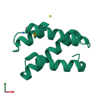 PDB entry 2i5u coloured by chain, front view.