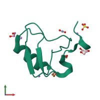 PDB entry 2i61 coloured by chain, front view.