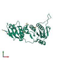 PDB entry 2i6d coloured by chain, front view.