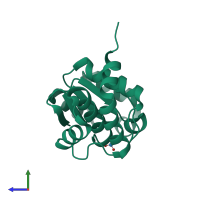 PDB entry 2i6m coloured by chain, side view.