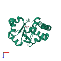 PDB entry 2i6m coloured by chain, top view.