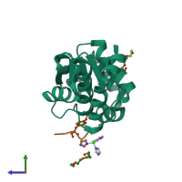 PDB entry 2i6o coloured by chain, side view.