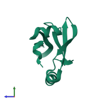 PDB entry 2i6v coloured by chain, side view.