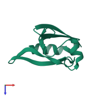 PDB entry 2i6v coloured by chain, top view.