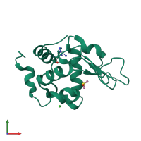 PDB entry 2i6z coloured by chain, front view.