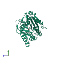 PDB entry 2i7v coloured by chain, side view.