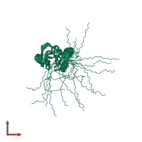 PDB entry 2i83 coloured by chain, ensemble of 20 models, front view.