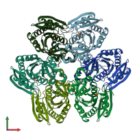 PDB 2i8a coloured by chain and viewed from the front.