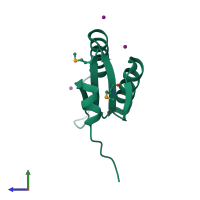 PDB entry 2i8e coloured by chain, side view.