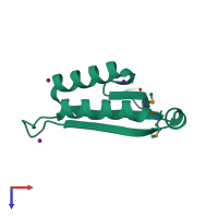 PDB entry 2i8e coloured by chain, top view.