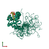 PDB entry 2i96 coloured by chain, ensemble of 20 models, front view.
