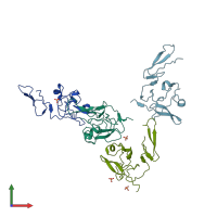 PDB entry 2i9a coloured by chain, front view.