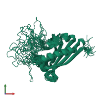 PDB entry 2i9y coloured by chain, ensemble of 20 models, front view.