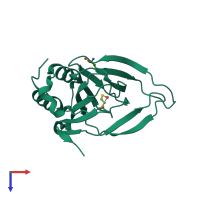 PDB entry 2ic1 coloured by chain, top view.