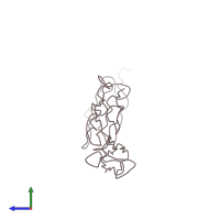 PDB entry 2ic4 coloured by chain, side view.