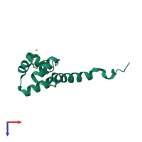 PDB entry 2icp coloured by chain, top view.