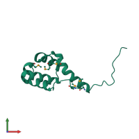 PDB entry 2ict coloured by chain, front view.