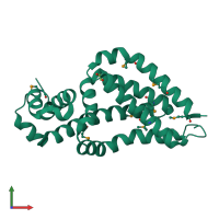 PDB entry 2id6 coloured by chain, front view.
