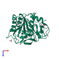 PDB entry 2id8 coloured by chain, top view.