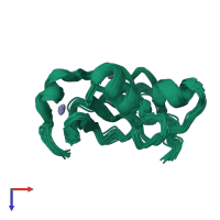 PDB entry 2ida coloured by chain, ensemble of 20 models, top view.