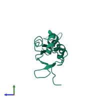 PDB entry 2idy coloured by chain, side view.