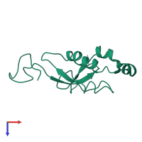 PDB entry 2idy coloured by chain, top view.