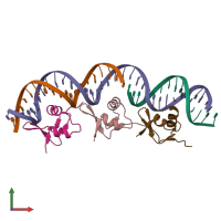 PDB entry 2ief coloured by chain, front view.