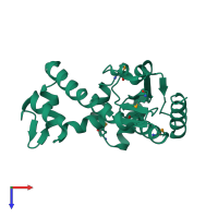 Monomeric assembly 1 of PDB entry 2if2 coloured by chemically distinct molecules, top view.