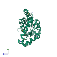 Monomeric assembly 2 of PDB entry 2if2 coloured by chemically distinct molecules, side view.