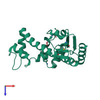 Monomeric assembly 2 of PDB entry 2if2 coloured by chemically distinct molecules, top view.