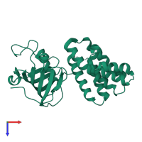 Monomeric assembly 1 of PDB entry 2if4 coloured by chemically distinct molecules, top view.