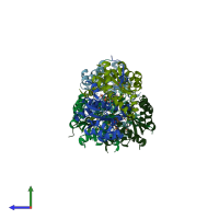 PDB entry 2ifa coloured by chain, side view.