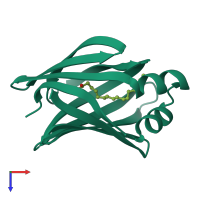 PDB entry 2ifb coloured by chain, top view.
