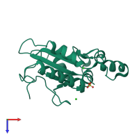 PDB entry 2ifd coloured by chain, top view.