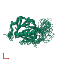 PDB entry 2ifs coloured by chain, ensemble of 20 models, front view.