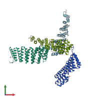 PDB entry 2ifu coloured by chain, front view.