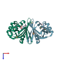 PDB entry 2ig6 coloured by chain, top view.