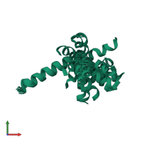 PDB entry 2igr coloured by chain, ensemble of 20 models, front view.