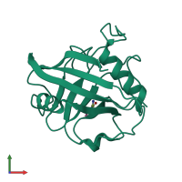 PDB entry 2igw coloured by chain, front view.