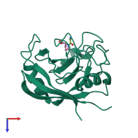 PDB entry 2igw coloured by chain, top view.