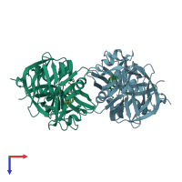 PDB entry 2igy coloured by chain, top view.