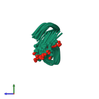 PDB entry 2iha coloured by chain, ensemble of 16 models, side view.