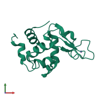 PDB entry 2ihl coloured by chain, front view.