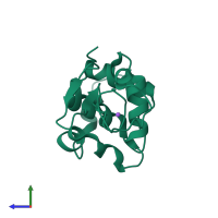 PDB entry 2ihl coloured by chain, side view.