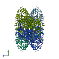PDB entry 2iht coloured by chain, side view.