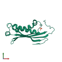 PDB entry 2iih coloured by chain, front view.