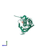PDB entry 2iih coloured by chain, side view.