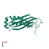 PDB entry 2iih coloured by chain, top view.