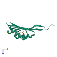 PDB entry 2iii coloured by chain, top view.